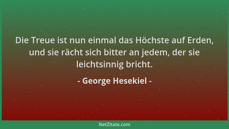 George Hesekiel - Die Treue ist nun einmal das Höchste auf Erden, und sie rächt sich bitter an jedem, der sie leichtsinnig...