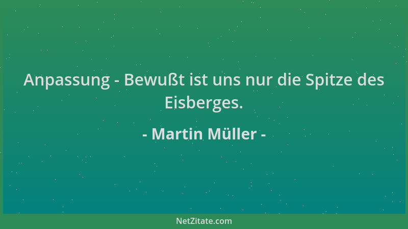 Martin Müller - Anpassung - Bewußt ist uns nur die Spitze des Eisberges....