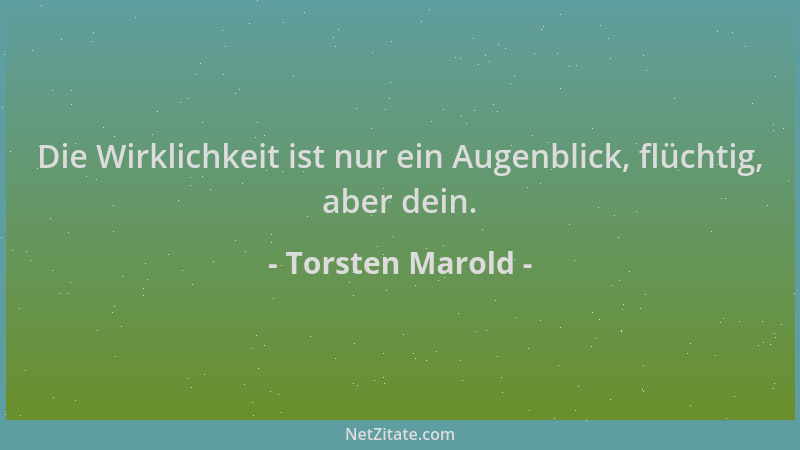 Torsten Marold - Die Wirklichkeit ist nur ein Augenblick, flüchtig, aber dein....