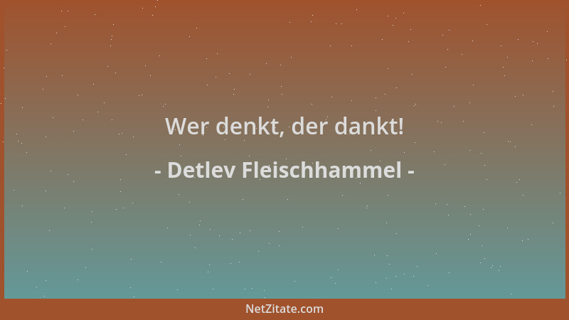 Detlev Fleischhammel - Wer denkt, der dankt!...