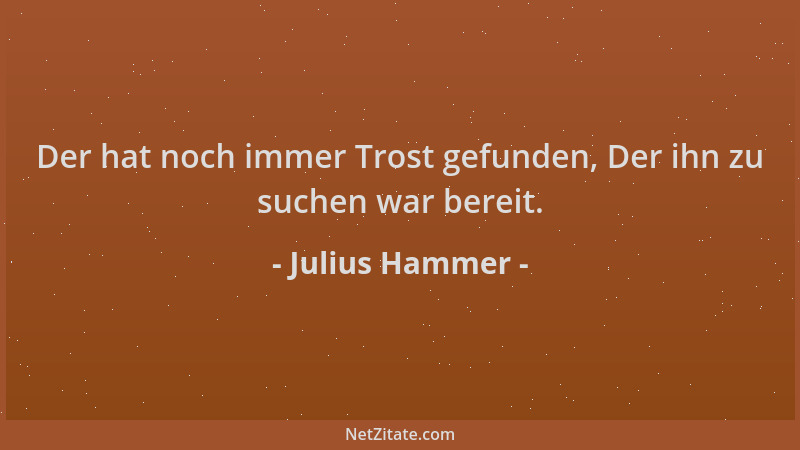 Julius Hammer - Der hat noch immer Trost gefunden, Der ihn zu suchen war bereit....