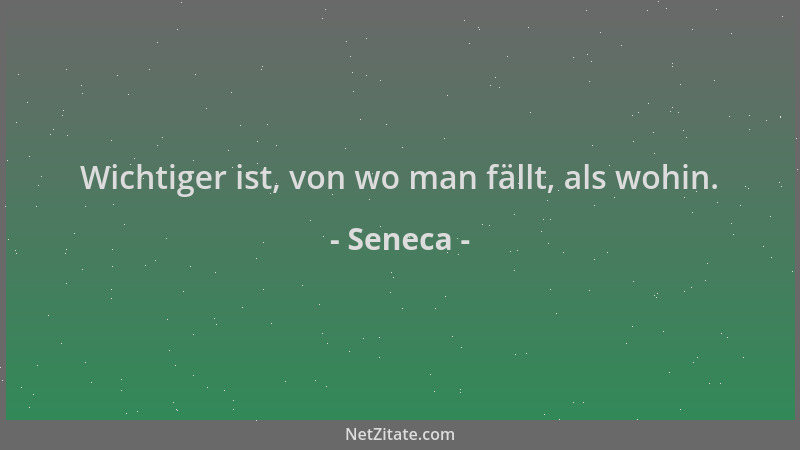 Seneca - Wichtiger ist, von wo man fällt, als wohin....