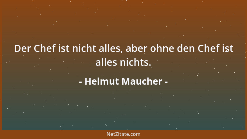 Helmut Maucher - Der Chef ist nicht alles, aber ohne den Chef ist alles nichts....