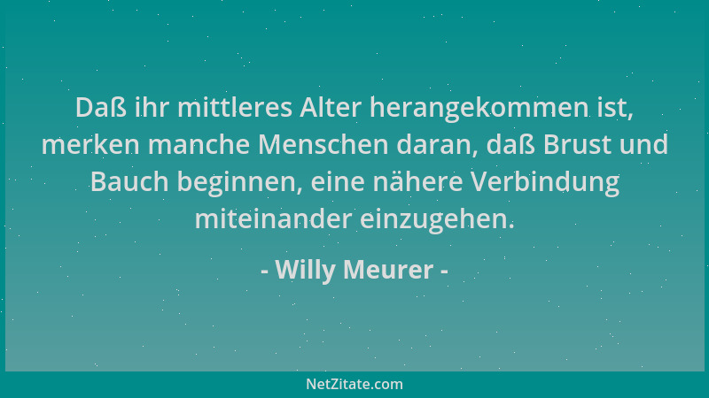 Willy Meurer - Daß ihr mittleres Alter herangekommen ist, merken manche Menschen daran, daß Brust und Bauch beginnen, eine...