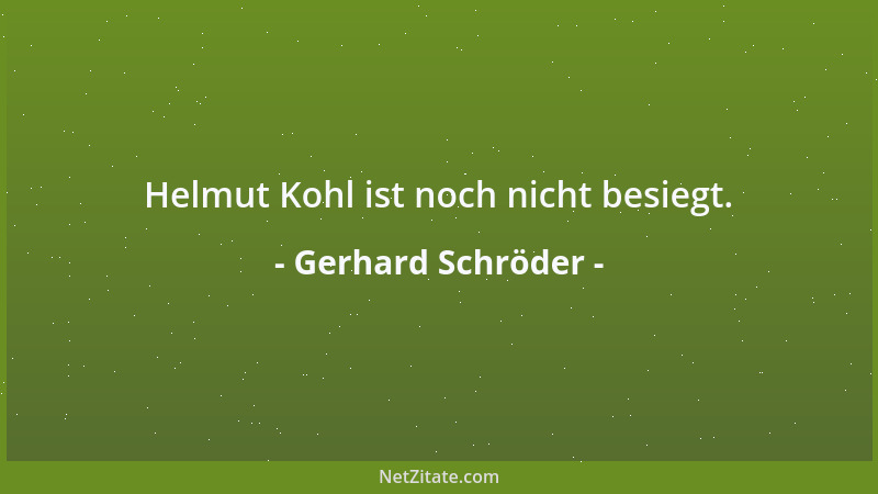 Gerhard Schröder - Helmut Kohl ist noch nicht besiegt....