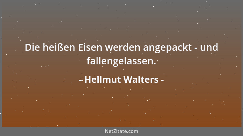 Hellmut Walters - Die heißen Eisen werden angepackt - und fallengelassen....