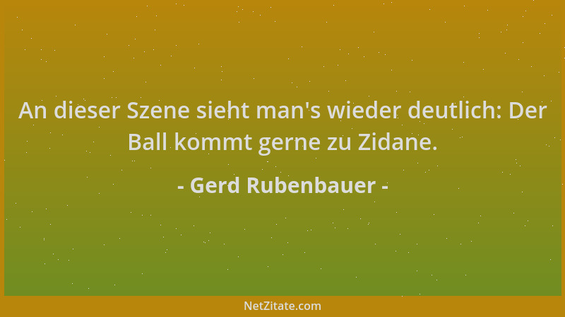 Gerd Rubenbauer - An dieser Szene sieht man 's wieder deutlich: Der Ball kommt gerne zu Zidane....