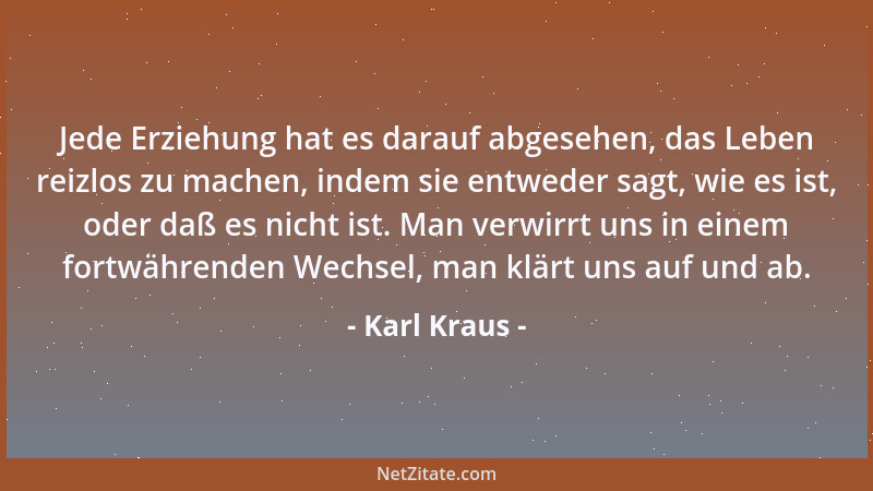 Karl Kraus - Den Witz eines Witzigen erzählen heißt bloß einen Pfeil aufheben. Wie er abgeschossen wurde, kann das Zitat ni...