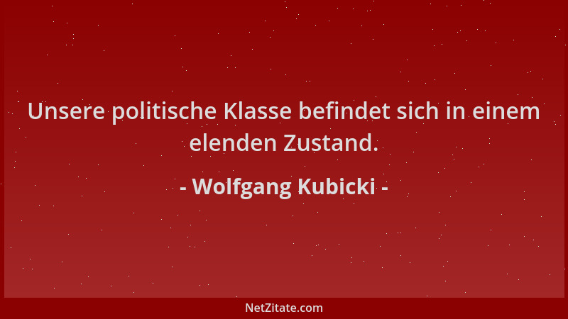 Wolfgang Kubicki - Unsere politische Klasse befindet sich in einem elenden Zustand....