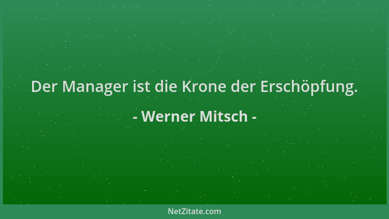 Werner Mitsch - Der Manager ist die Krone der Erschöpfung....