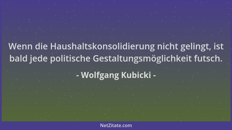 Wolfgang Kubicki - Wenn die Haushaltskonsolidierung nicht gelingt, ist bald jede politische Gestaltungsmöglichkeit futsch....
