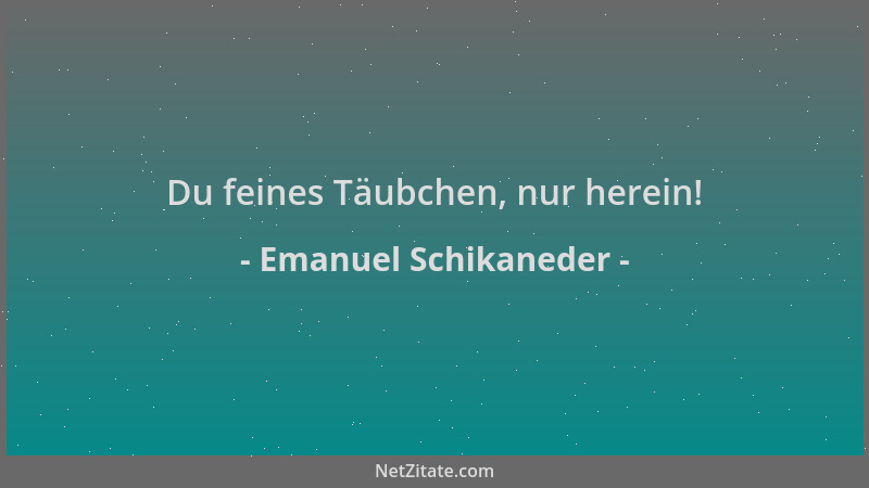 Emanuel Schikaneder - Du feines Täubchen, nur herein!...
