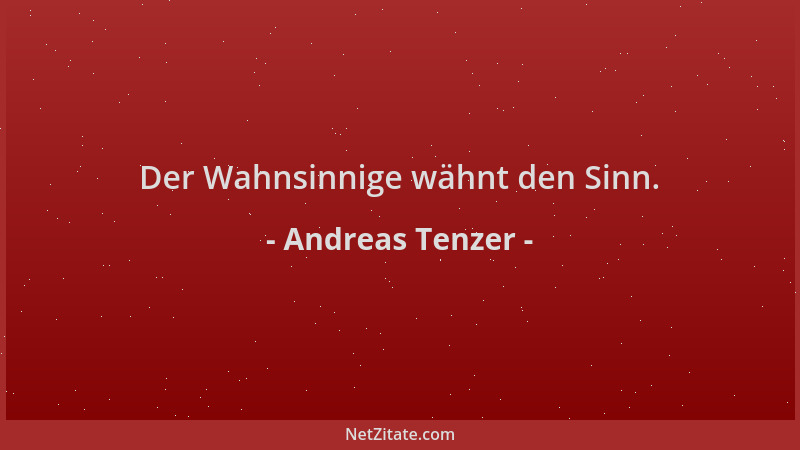 Andreas Tenzer - Der Wahnsinnige wähnt den Sinn....