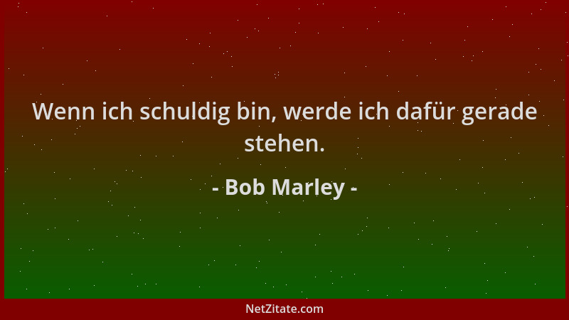 Bob Marley - Wenn ich schuldig bin, werde ich dafür gerade stehen....