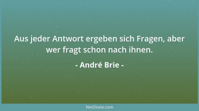 André Brie - Aus jeder Antwort ergeben sich Fragen, aber wer fragt schon nach ihnen....