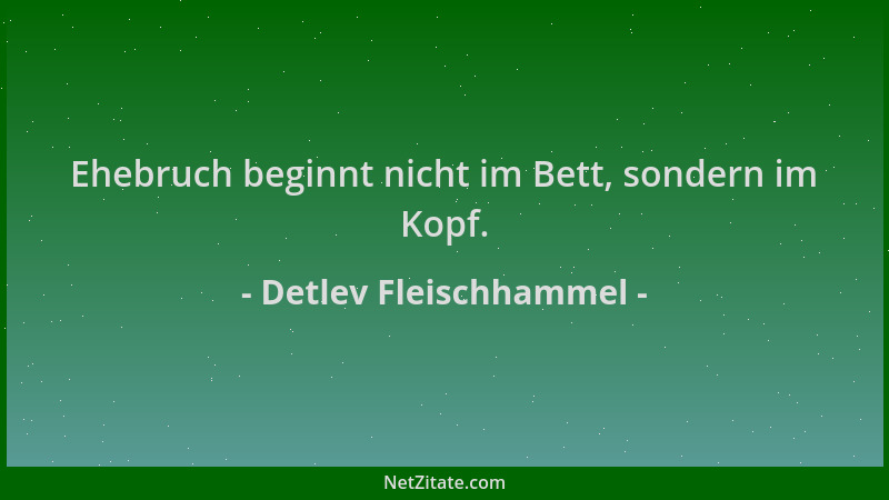 Detlev Fleischhammel - Ehebruch beginnt nicht im Bett, sondern im Kopf....