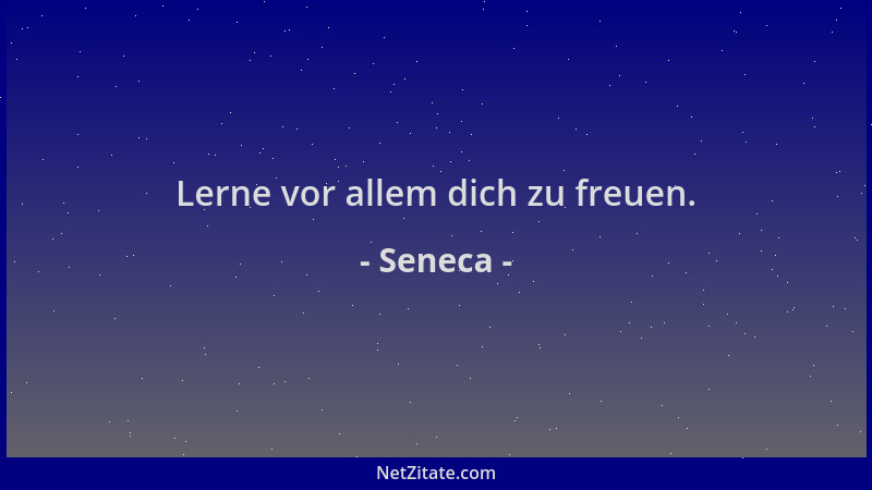 Seneca - Lerne vor allem dich zu freuen....