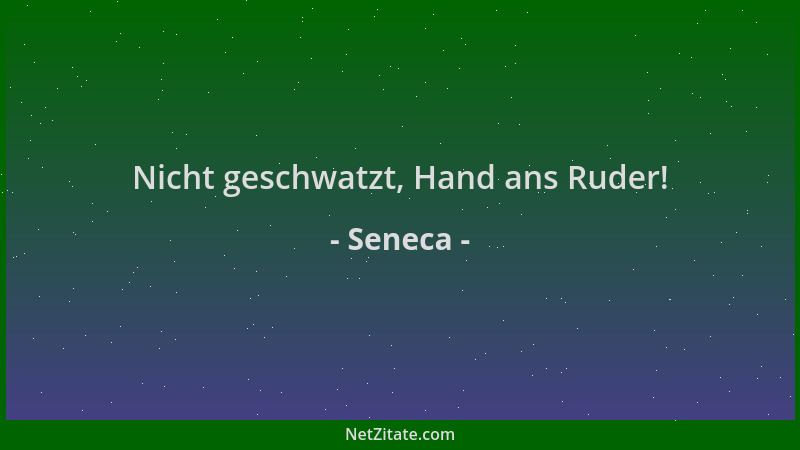 Seneca - Nicht geschwatzt, Hand ans Ruder!...