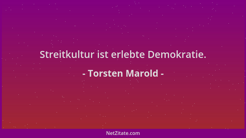 Torsten Marold - Streitkultur ist erlebte Demokratie....