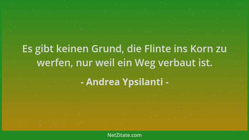 Andrea Ypsilanti - Es gibt keinen Grund, die Flinte ins Korn zu werfen, nur weil ein Weg verbaut ist....