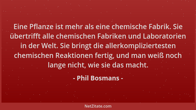 Phil Bosmans - Eine Pflanze ist mehr als eine chemische Fabrik. Sie übertrifft alle chemischen Fabriken und Laboratorien in...