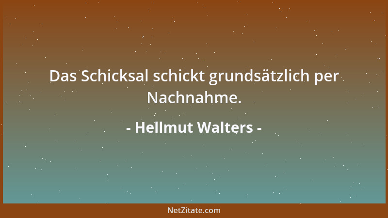 Hellmut Walters - Das Schicksal schickt grundsätzlich per Nachnahme....