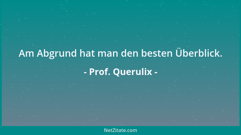 Prof. Querulix - Am Abgrund hat man den besten Überblick....
