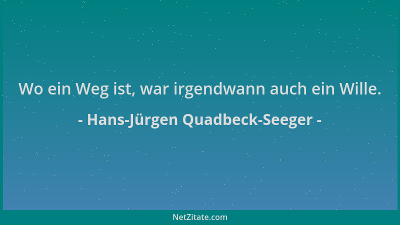Hans-Jürgen Quadbeck-Seeger - Wo ein Weg ist, war irgendwann auch ein Wille....