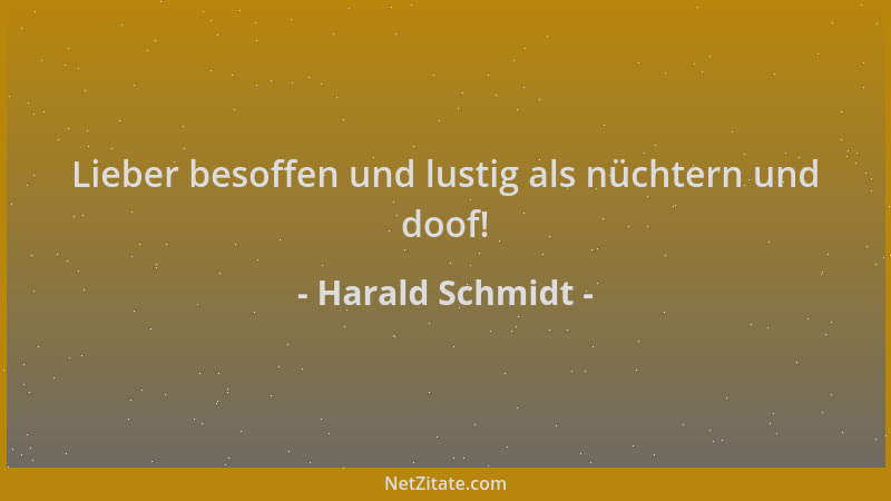 Harald Schmidt - Lieber besoffen und lustig als nüchtern und doof!...