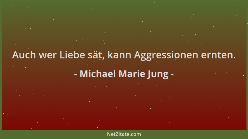 Michael Marie Jung - Auch wer Liebe sät, kann Aggressionen ernten....