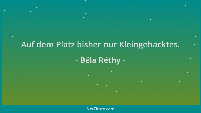 Béla Réthy - Auf dem Platz bisher nur Kleingehacktes....