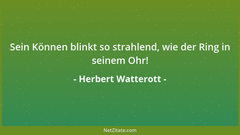 Herbert Watterott - Sein Können blinkt so strahlend, wie der Ring in seinem Ohr!...