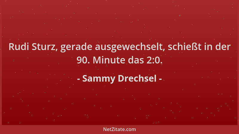 Sammy Drechsel - Rudi Sturz, gerade ausgewechselt, schießt in der 90. Minute das 2:0....