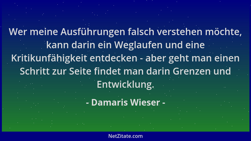 Damaris Wieser - Wer meine Ausführungen falsch verstehen möchte, kann darin ein Weglaufen und eine Kritikunfähigkeit entdec...
