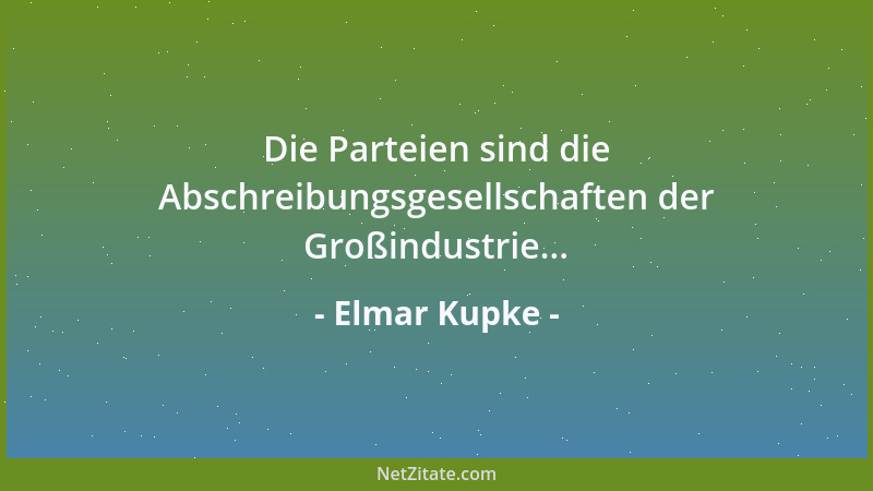 Elmar Kupke - Die Parteien sind die Abschreibungsgesellschaften der Großindustrie......