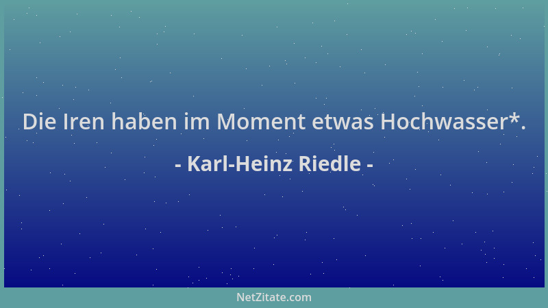 Karl-Heinz Riedle - Die Iren haben im Moment etwas Hochwasser*....