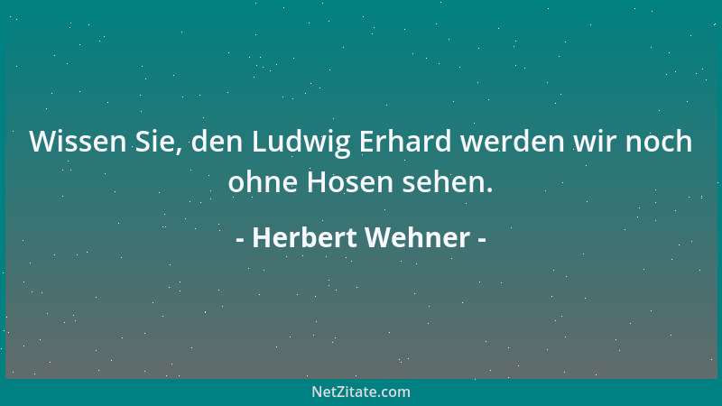 Herbert Wehner - Wissen Sie, den Ludwig Erhard werden wir noch ohne Hosen sehen....