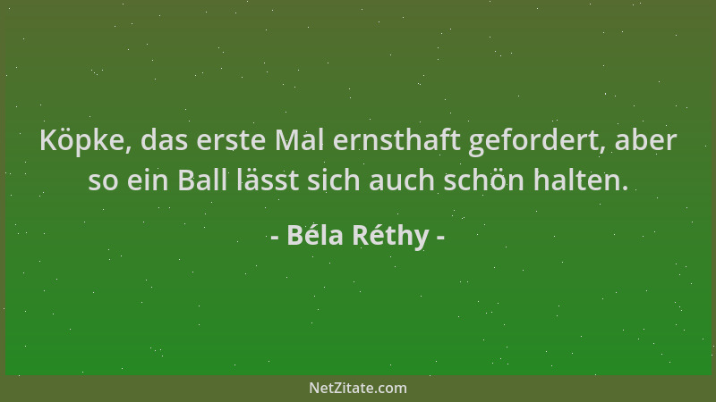 Béla Réthy - Köpke, das erste Mal ernsthaft gefordert, aber so ein Ball lässt sich auch schön halten....