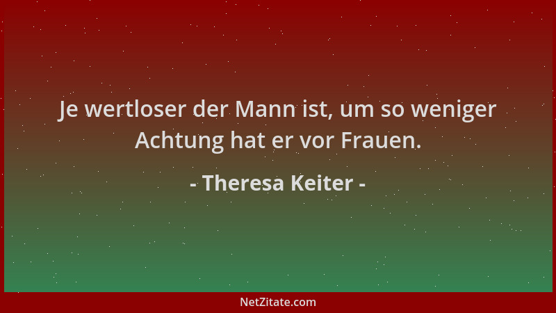 Theresa Keiter - Je wertloser der Mann ist, um so weniger Achtung hat er vor Frauen....