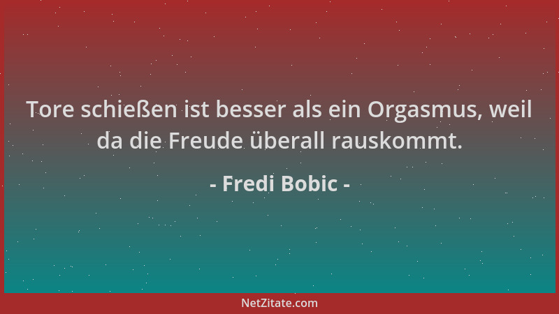 Fredi Bobic - Tore schießen ist besser als ein Orgasmus, weil da die Freude überall rauskommt....