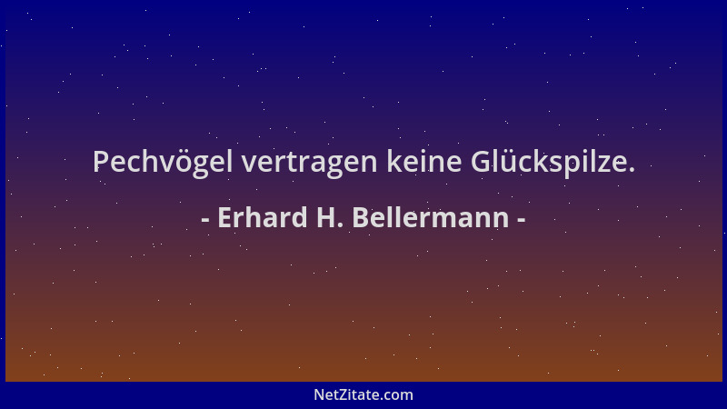 Erhard H. Bellermann - Pechvögel vertragen keine Glückspilze....