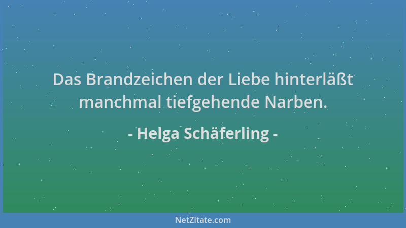 Helga Schäferling - Das Brandzeichen der Liebe hinterläßt manchmal tiefgehende Narben....