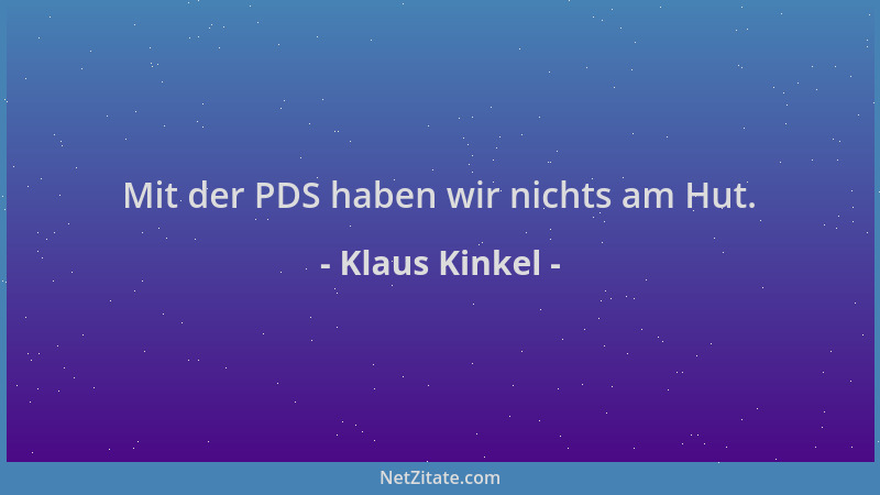 Klaus Kinkel - Mit der PDS haben wir nichts am Hut....