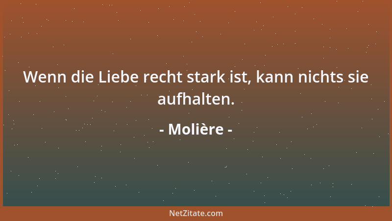 Molière - Wenn die Liebe recht stark ist, kann nichts sie aufhalten....