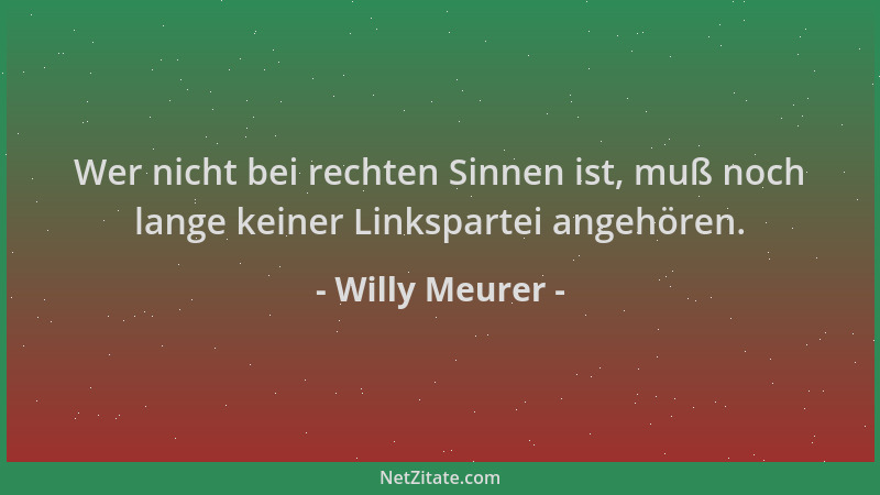 Willy Meurer - Wer nicht bei rechten Sinnen ist, muß noch lange keiner Linkspartei angehören....
