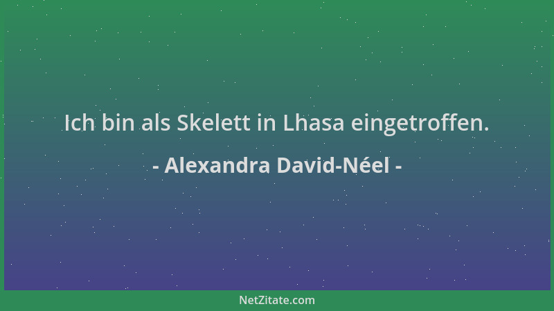Alexandra David-Néel - Ich bin als Skelett in Lhasa eingetroffen....