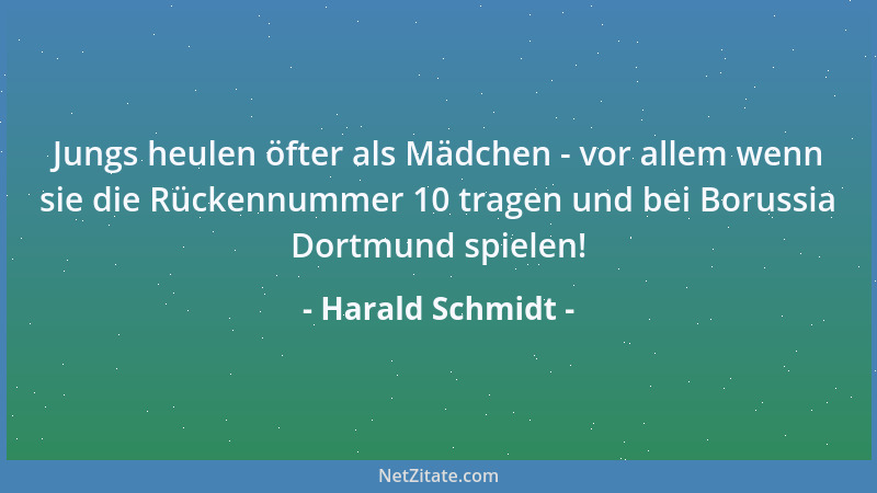 Harald Schmidt - Jungs heulen öfter als Mädchen - vor allem wenn sie die Rückennummer 10 tragen und bei Borussia Dortmund s...