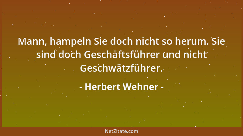Herbert Wehner - Mann, hampeln Sie doch nicht so herum. Sie sind doch Geschäftsführer und nicht Geschwätzführer....