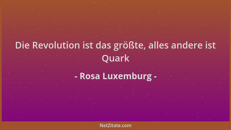 Rosa Luxemburg - Die Revolution ist das größte, alles andere ist Quark...
