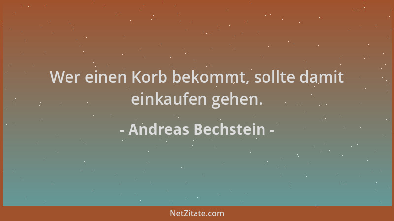 Andreas Bechstein - Wer einen Korb bekommt, sollte damit einkaufen gehen....